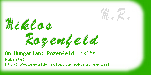miklos rozenfeld business card